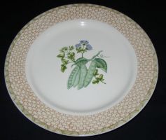 Fitz & Floyd Omnibus VEGETABLE BASKET Round Chop Plate "Peas"